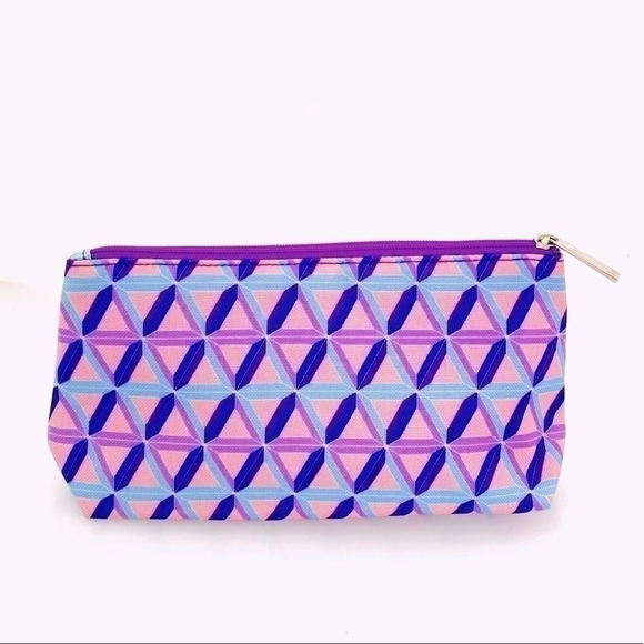 CLINIQUE Makeup Bag Colorful Geometric Print Cosmetics Bag Make up Travel Case - Picture 3 of 3